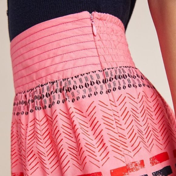 new Anthropologie Auberte Poplin Tiered Midi Skirt - Picture 4 of 4